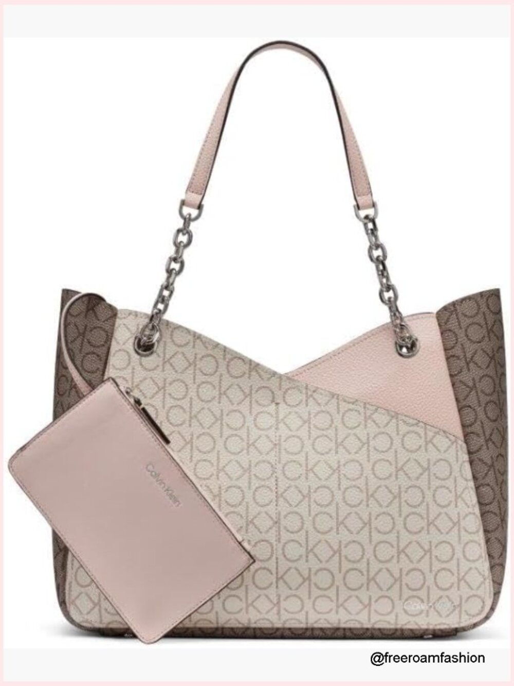 Vegan Leather Tote With Removable Pouch, Shoulder Bag For Commuting